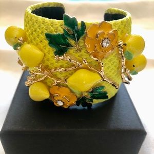 Floral Yellow and Green Bracelet